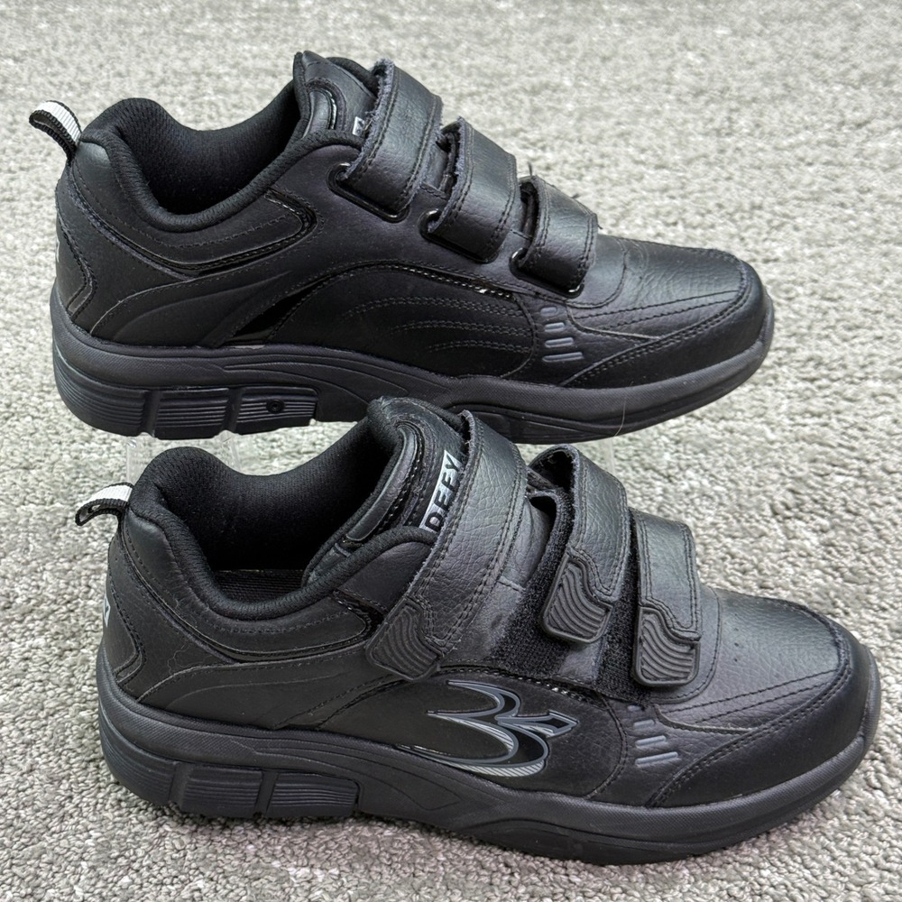 Gravity Defyer G-Defy Shoes Mens 8 Black TB9006FBL-M Hook Loop Walking Sneakers